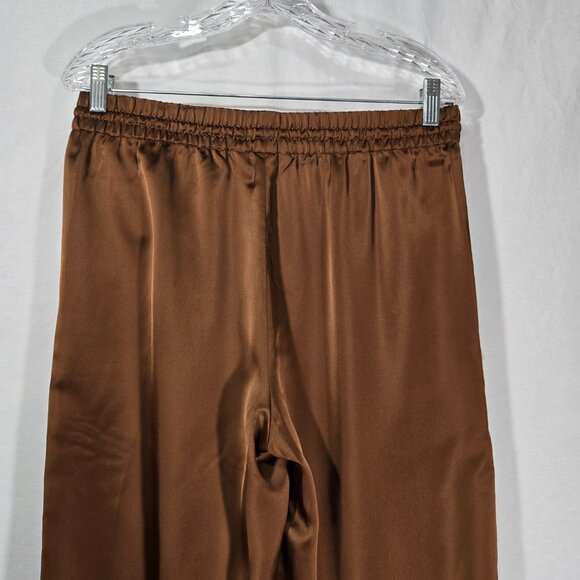 RALPH LAUREN Black Label Pre FALL 2024 Satin Terracotta Wide-Leg Pants Size M. - Picture 5 of 17